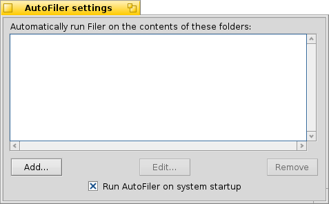 AutoFiler settings